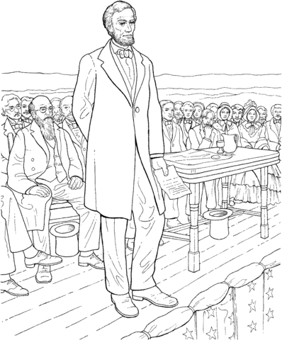 The Gettysburg Address By Abraham Lincoln Coloring Page